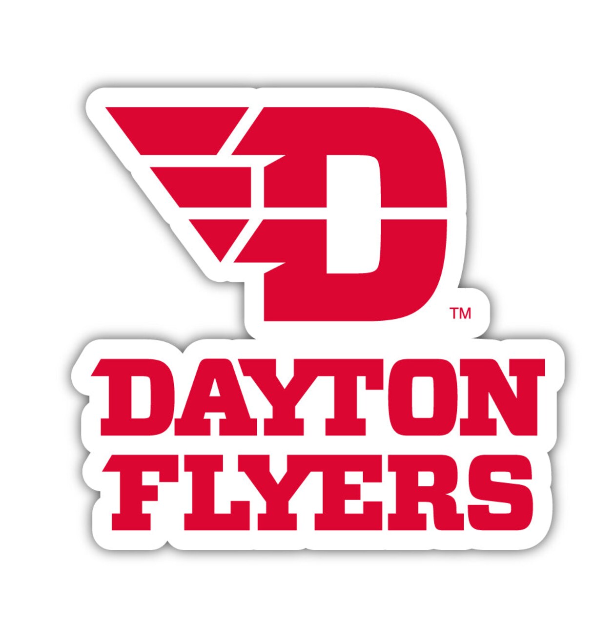 Dayton Flyers 9X14-Inch Mascot Logo With Custom Name Red Ncaa Vinyl Decal Sticker For Fans Students And Alumni